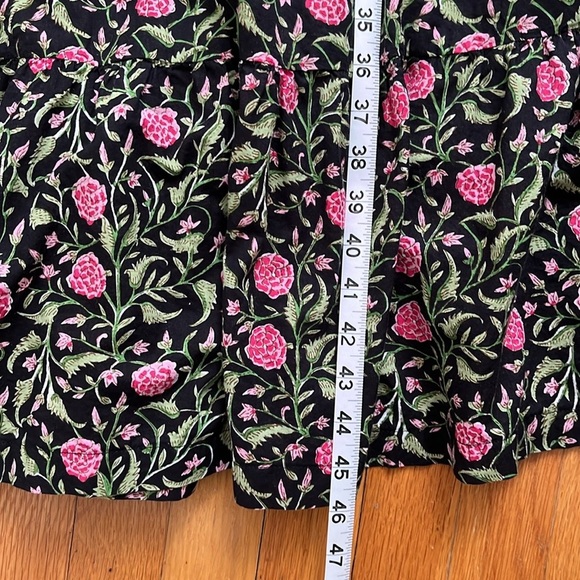 Little Tibet Boutique S / M 100% Cotton Tiered Skirt Puff Sleeve Maxi Dress - Picture 10 of 14